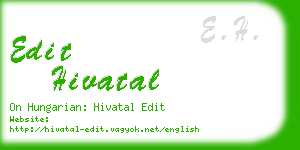 edit hivatal business card